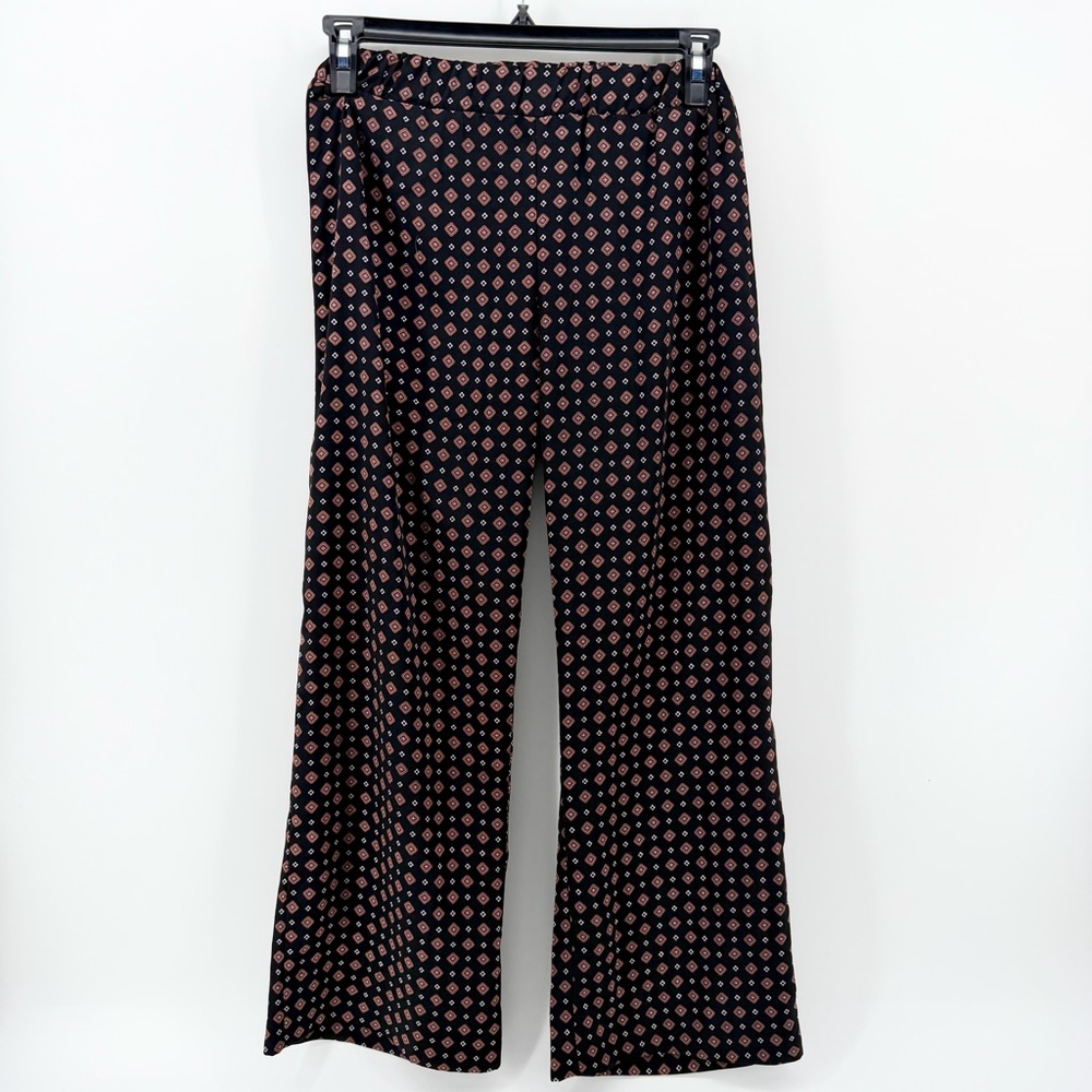 West Kei Wide Leg Boho FlowyGeometric Print Pants Size S S2544-X Made in USA